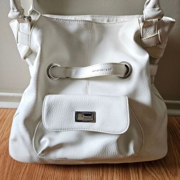 Matt And Nat Vegan Leather Tote Bag White. - Picture 4 of 11